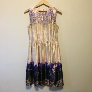 Prom Pink & Purple Satiny Damask Rococo A-Line Dress